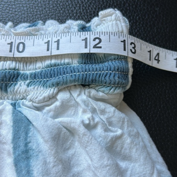 Anthropologie PILCRO Tie Dye Mini Skirt Blue White Tie Waist Tiered Sz S - Picture 11 of 15